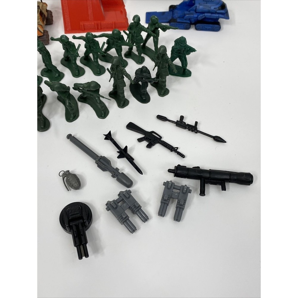 Military Figures Tank Vehicle Lot Mortar Weapon Army Soldiers Troops Barn Jet - Picture 7 of 16